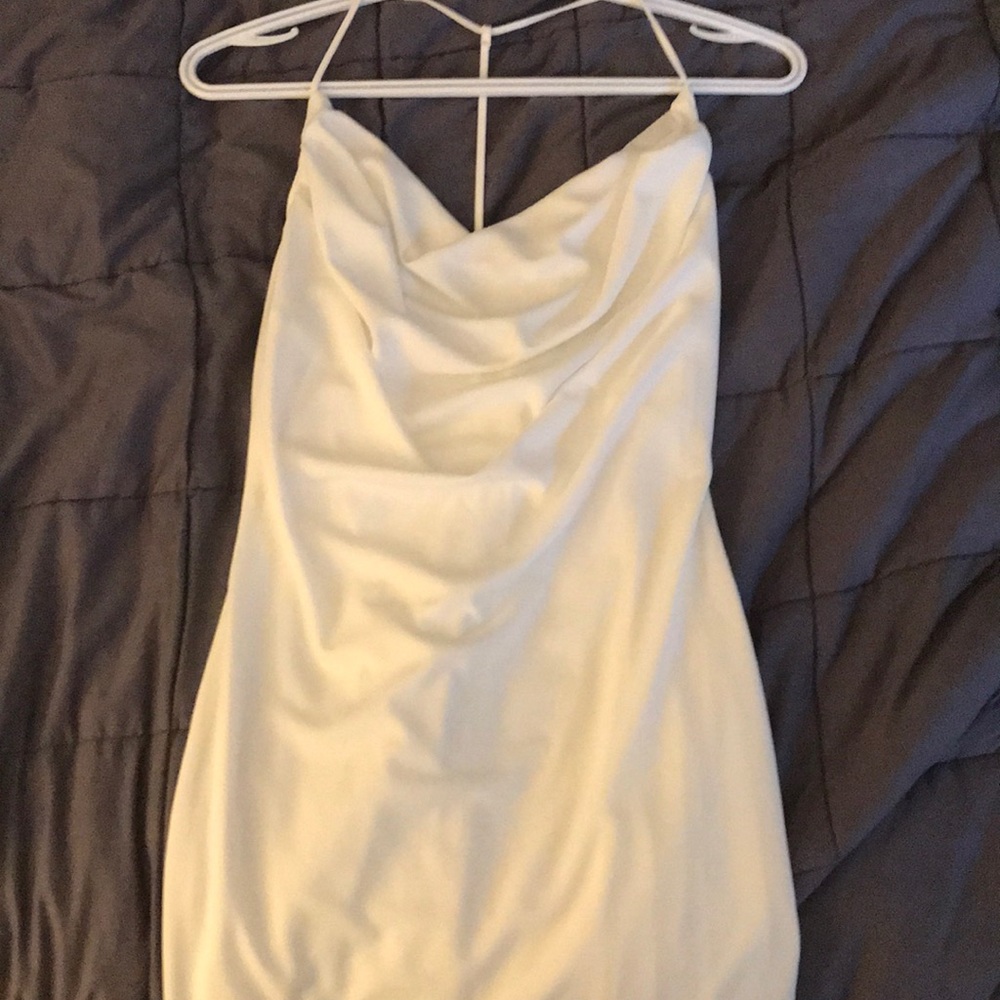 Forever 21 white cowl neck mini dress, size small
